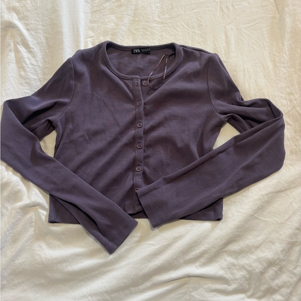 Zara cropped button cardigan